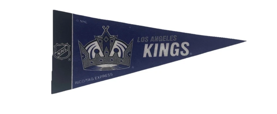 洛杉矶国王队洛杉矶迷你Pennant 4英寸x9英寸NHL国旗曲棍球旧标志蓝色二手 — 第 1/1 张图片
