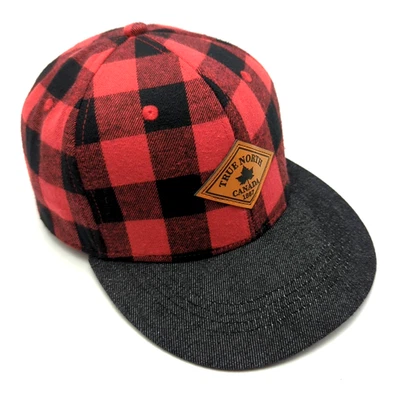 True North Canada hat red black plaid adjustable cotton cap GGS Brand - Image 1 of 4