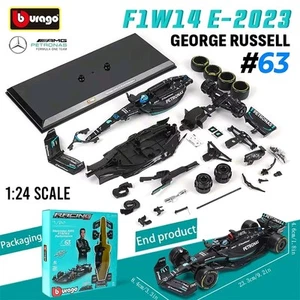 2023 F1 George Russell Mercedes W14 Car & Driver Model Bburago Build Kit 1:24 - Picture 1 of 5