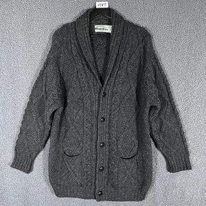 Aran Crafts Merino Wool Fisherman Cable Knit Cardigan Sweater - Men's Size XL - Picture 1 of 9
