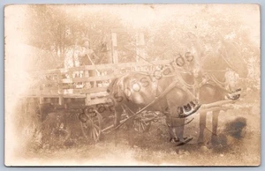 K38/ Morris Iowa RPPC Postcard c1910 Horse-Drawn Wagon Farm 268 - Picture 1 of 4