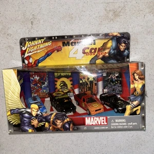 Marvel 4 Car Box Set Die-Cast 1:64 Johnny Lightning Wolverine Spider-Man X-Men - Picture 1 of 6