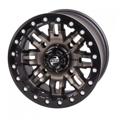 Roda 4/137 Tusk Teton Beadlock 14x7 5.0 + 2.0 fumaça/preta 185-279-0017 - Imagem 1 de 4