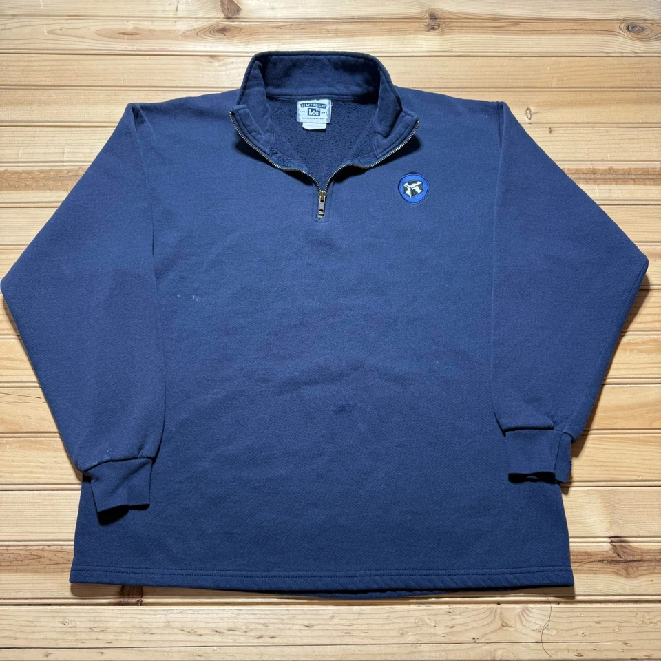 Sudadera Pullover Vintage Años 90 Lee 1/4 Cremallera Cuello Simulado Gateway Computers - Grande Foto 1 de 4