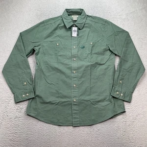 LL Bean Hemd Herren Medium Sunwashed Canvas Knopf WorkWear Taschen Chore grün - Bild 1 von 8