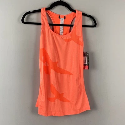 Oiselle Flyte Racer Back Bird Tank Top Womens Small Neon Coral Orange - Image 1 of 4
