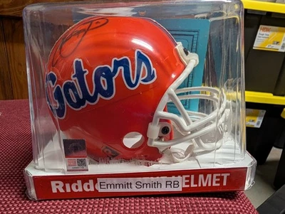 Mini casco firmado autografiado por Emmitt Smith Florida Gators Cowboys certificado de autenticidad Foto 1 de 3
