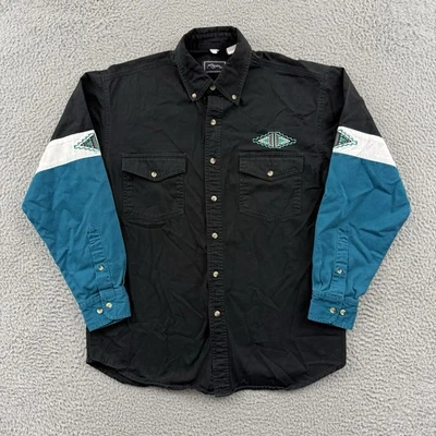 Vintage Roper Shirt Men Medium Black Long Sleeve Button Up 90s Western Aztec USA - Image 1 of 4