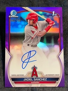 2023 Bowman 1st PURPLE REFRACTOR PROSPECT ROOKIE AUTO Jadiel Sanchez 166/250