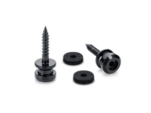 Genuine Schaller Germany S-Lock Straplock Replacement Buttons Pair, BLACK CHROME - Picture 1 of 1