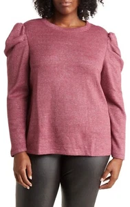 CECE - TAGLIE FORTI: 3X - Maglione maglia manica lunga increspato rosa scuro - NUOVO! - Foto 1 di 3