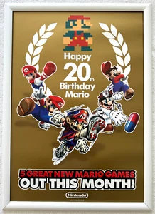 Mario: Happy 20th Birthday RARE Nintendo 42cm x 59cm Promotional Poster - Picture 1 of 1