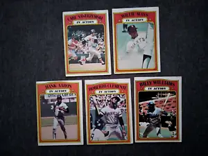 1972 Topps Mays Aaron Clemente Yastrzemski Williams HOF Baseball Lot 5 Sharp - Picture 1 of 5