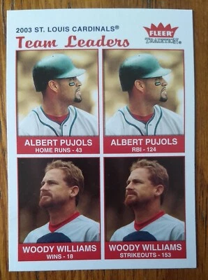 ALBERT PUJOLS, WOODY WILLIAMS, 2004 FLEER TRADITION, #37 ST LOUIS TEAM LEADERS - Image 1 of 2