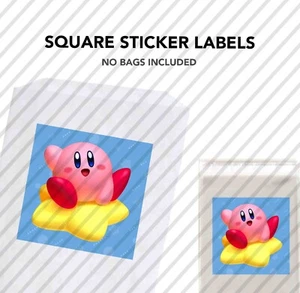 12 Kirby 2.5" Sticker Label for Bag Treat Box Party Favor Birthday Game - Picture 1 of 1