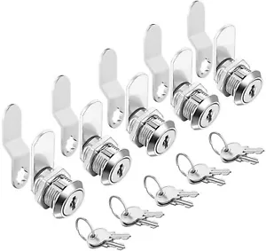 Cam Locks Cabinet Locks Keyed Alike, 5/8'' Cylinder Length Fits on 0.4’’ Max Pan - Picture 1 of 7