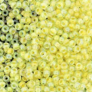 Miyuki Round Seed BeadsSize 8/0 LT Yellow Crystal AB 22GM Tube - Picture 1 of 4