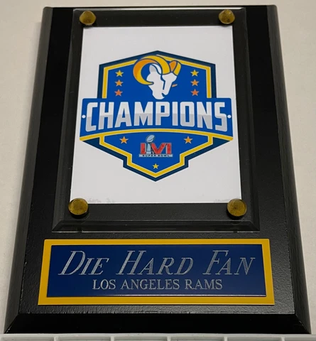 DIE HARD FAN LOS ANGELES RAMS LOGO PHOTO PLAQUE FOR YOUR MAN CAVE WALL DECOR Cover