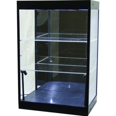 LED display Case. Black w/mirror back. For 1:43 - 1:18 Scale Models. 3 Tiered. - Image 1 of 2