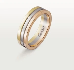 Cartier Vendome Louis 18k Yellow White and Rose Gold Wedding Band Ring Size 7.5 - Picture 1 of 3