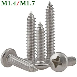 M1.4 M1.7 304 Stainless Steel Phillips Pan Head Self Tapping Screws Wood Screws - Picture 1 of 12