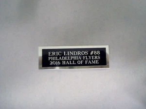 Eric Lindros Volantini Targa per Una Carta Hockey Autografata Targa 1 X 3 - Foto 1 di 12