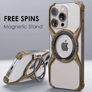 Etui na iPhone 16 15 14 13 Pro Max stop aluminium stojak magnetyczny magSafe pokrowiec - Zdjęcie 1 z 15