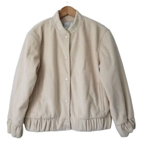 Endless Rose Oversized Filz College Jacke Damen M Creme Wollmischung Neu ohne Etikett $ 170 - Bild 1 von 7