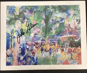 Tarjeta postal firmada por Jon Glenn Leroy Neiman taberna en el espacio verde autógrafo JSA - Imagen 1 de 4