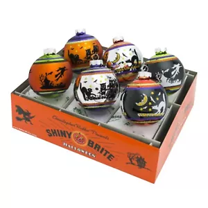 Christopher Radko Set Of 6 2016 Halloween 3.25" Signature Flocked Ombre - Picture 1 of 1