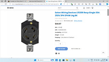 Eaton Wiring Devices L1530R Recp Single 30A 250V 3PH 3P4W Lkg BK