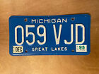 1995 Michigan License Plate Great Lakes Blue # 059 VJD