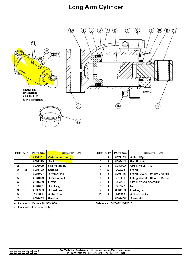6803251, MS6803251 Cascade cylinder - Image 1 of 1