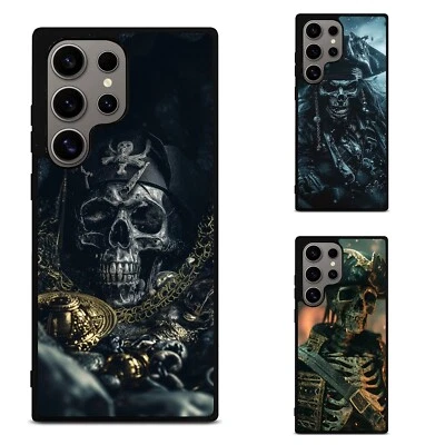 Funda metálica para iPhone SE4 16E 12 13 14 15 16 Pro Max oscura batalla pirata esqueleto Foto 1 de 4