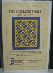 THE COLLEGE QUILT PATTERN LSU STITCHIN' HEAVEN ORIGINAL DESIGN DEB LUTTRELL NEW! - Picture 1 of 2