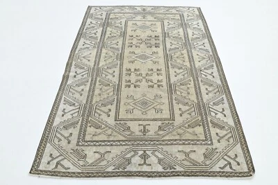 4.2x6.0 Ft, Minimalist Area Rug, Oushak Area Rug, Living Room Rug, 4x6 Floor Rug - Image 1 of 4