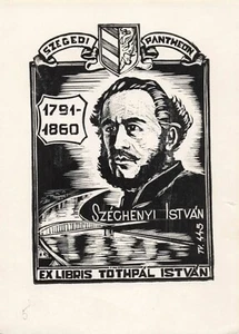 Vtg Art Ex-Libris Bookplate Bridge River Y1283 - Bild 1 von 2