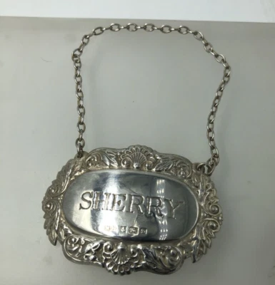 A Good Vintage Decantador Botella Etiqueta Jerez por SM Co Birmingham 1978 Foto 1 de 4