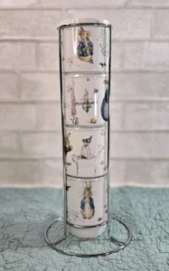 Beatrix Potter Peter Rabbit Garden Coffee Tea Mug Cups Stacking w/ Holder Easter - Picture 1 of 3