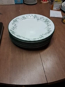 13 Corelle Green Callaway Ivy Swirl Dinner Plates 10 1/4" Euc Bin 179 - Picture 1 of 19