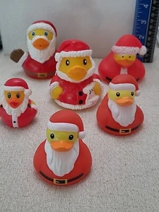 Mr. Santa Claus Holiday Rubber Duck Toysmith 2013 Nick Claus 2011 Lot of 6 - Picture 1 of 10