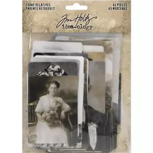 Tim Holtz Idea-ology Found Relative Vintage Portraits 45pcs TH93798 - Picture 1 of 3