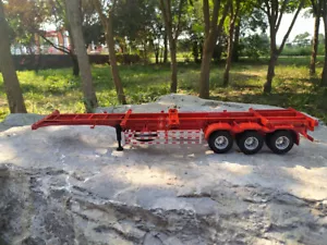 Rimorchio scheletro contenitore 1:24 MINGYI modello pressofuso COLORE ROSSO - Foto 1 di 12