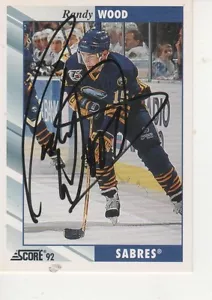RANDY WOOD FIRMÓ 1992 SCORE (USA_) #73 - BUFFALO SABRES - Imagen 1 de 1