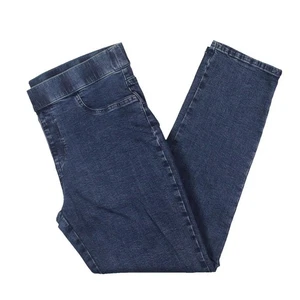 Karen Scott Womens Blue High Rise Denim Straight Leg Jeans Petites PP BHFO 2208 - Picture 1 of 3