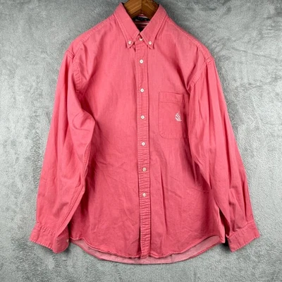 Camisa masculina Náutica com botões logotipo de veleiro rosa G Gorpcore náutica vintage anos 90 - Imagem 1 de 4