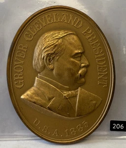 President Grover Cleveland Peace Medal US Mint Restrike Medal Bronze 59X75mm - Picture 1 of 2