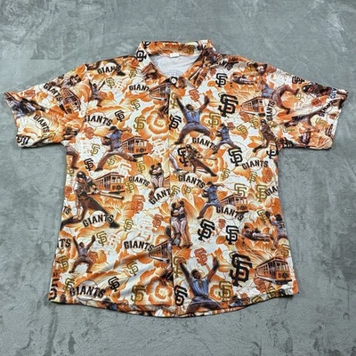 Camisa de béisbol MLB naranja hawaiana abotonada XL de los Gigantes de San Francisco para hombre Foto 1 de 4