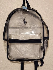 Polo Ralph Lauren Backpack Pony Clear & Navy Blue Waterproof NWT - Picture 1 of 13