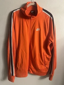 Nike Track Jacket Mens XL Orange Black Long Sleeve Mock Neck Full Zip - Picture 1 of 14